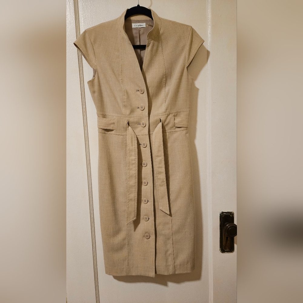 Calvin Klein Beige Dress Size 4